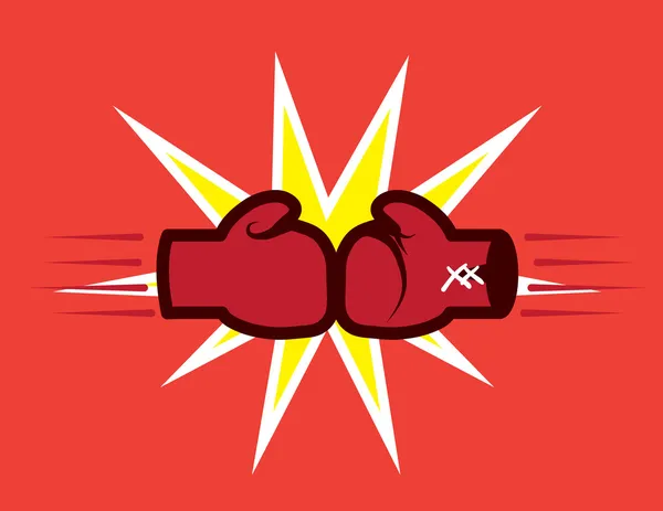 Gants de boxe frappant — Image vectorielle