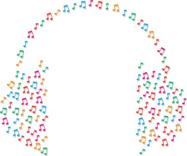 kulaklık olarak müzik notlar