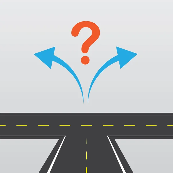 Route à gauche ou à droite — Image vectorielle