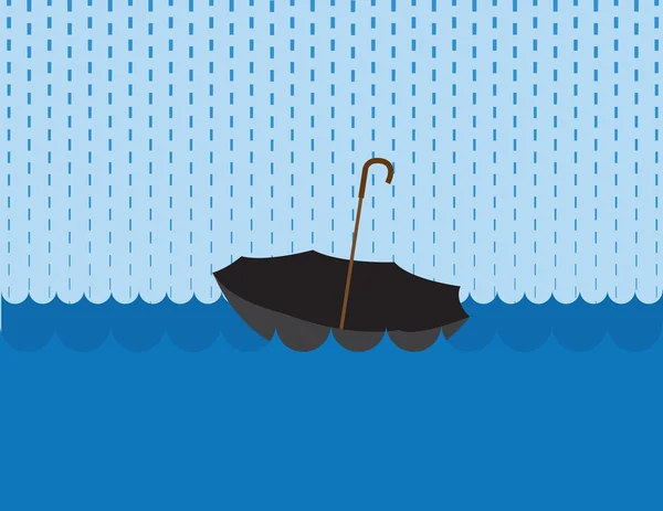 Paraguas Lluvia flotante — Vector de stock