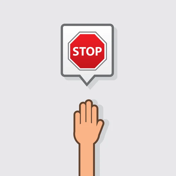 Panneau stop main — Image vectorielle