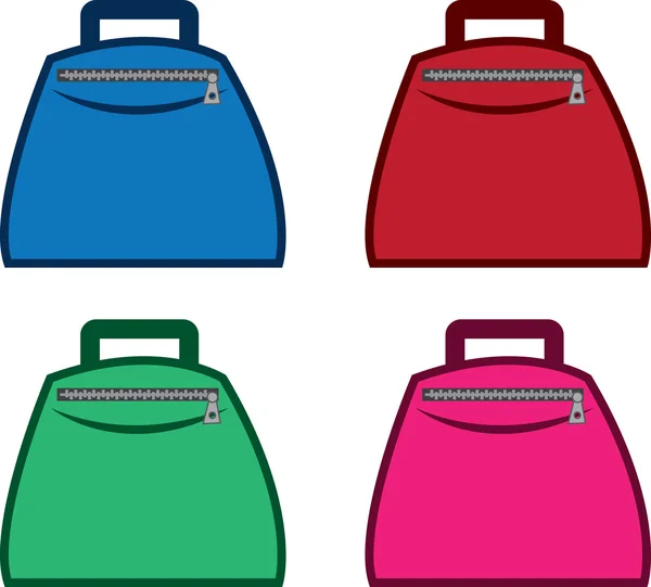 Fermuar renkleri ile çanta — Stok Vektör