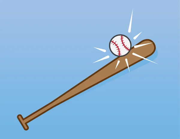 Bat Hitting Baseball — Stock Vector