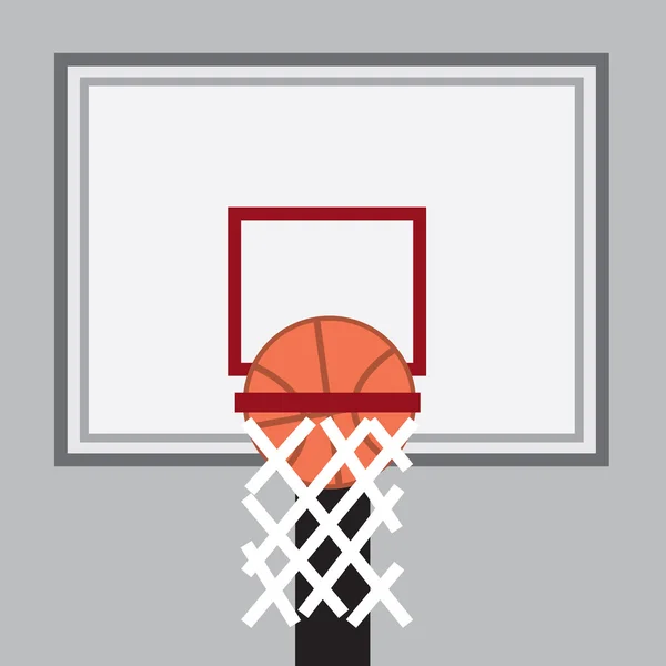 Basketbal in hoepel — Stockvector