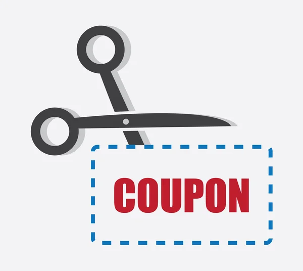 Schaar snijden coupon — Stockvector