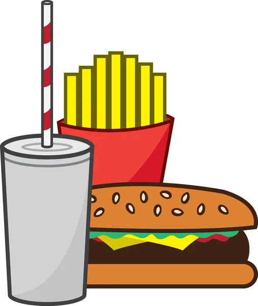 Hamburger Fries Shake — Stock Vector