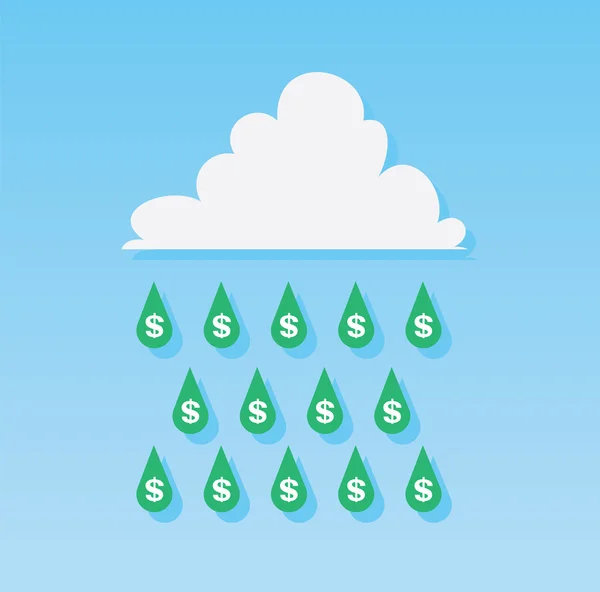 Money Rain Drops — Stock Vector