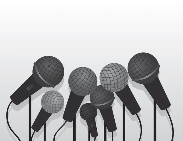 Mikrofonlar çoklu — Stok Vektör