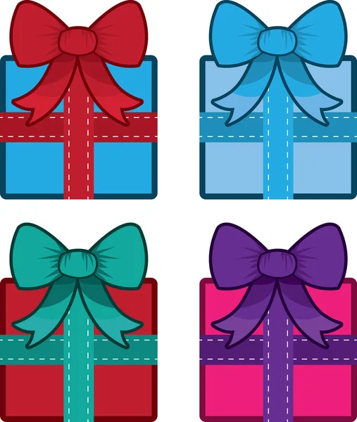 Gift With Bow Colors — Stock Vector