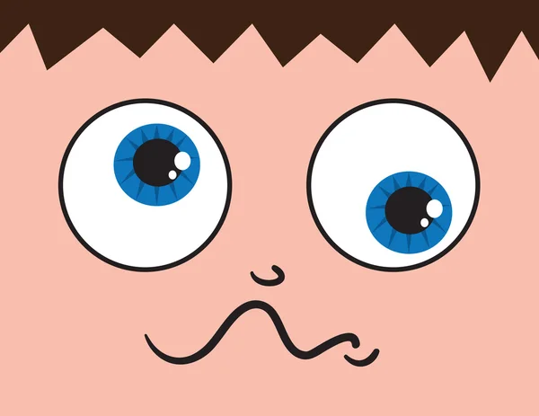 Close up eyes crossed and confused - Stock Illustration. 