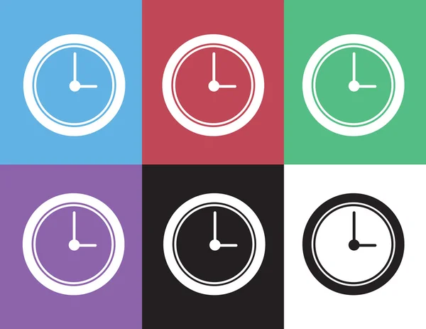 Clock Silhouette Colors — Stock Vector