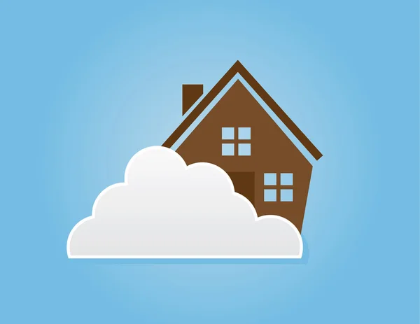 Maison nuage — Image vectorielle