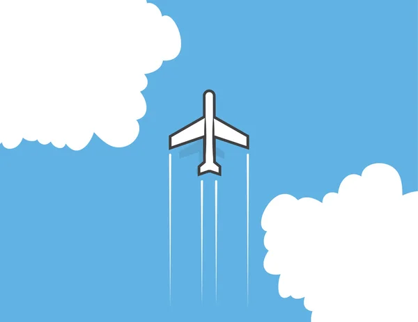 Airplane Clouds — Stock Vector