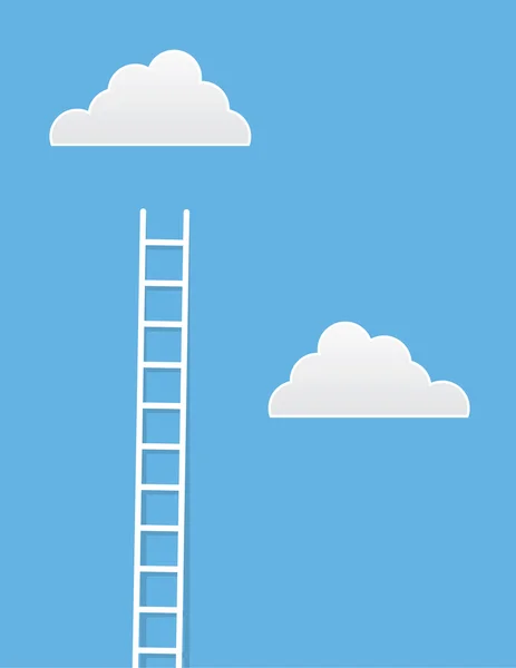 Escalera de nubes — Vector de stock