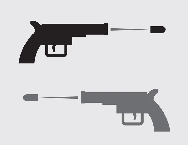 Pistola silueta tiro — Vector de stock