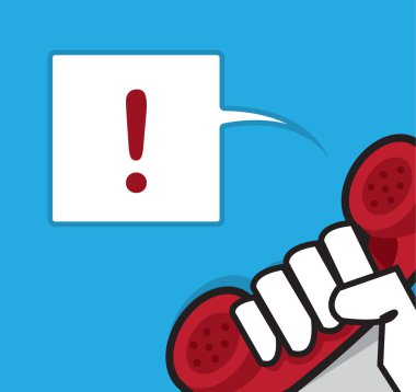 kırmızı ünlem işareti düzenlenen telefon