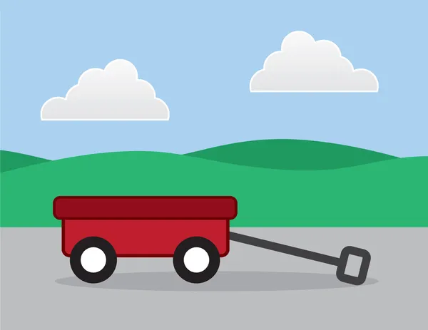 Wagon On Sidewalk — Stock Illustration Wagon On Sidewalk Vector Graphics