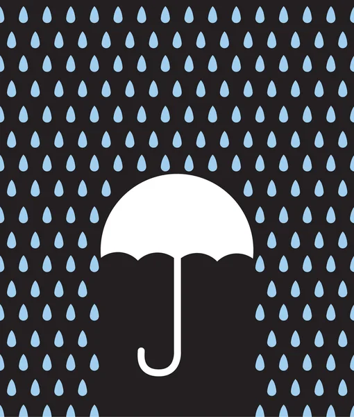 Umbrella Silhouette Downpour — Stock Vector