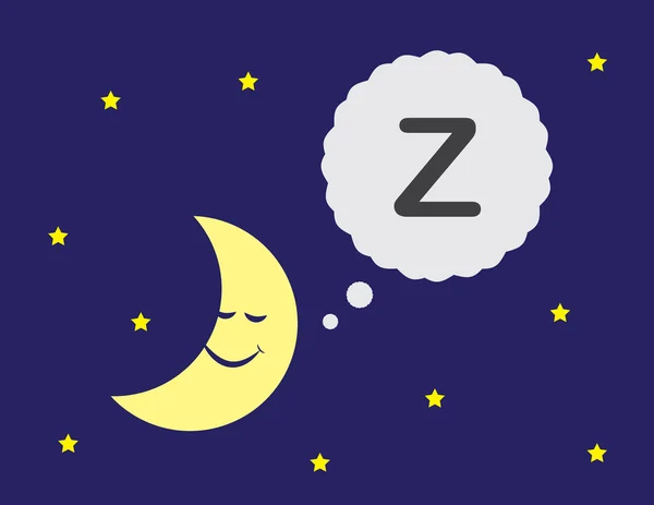 Luna durmiendo — Vector de stock