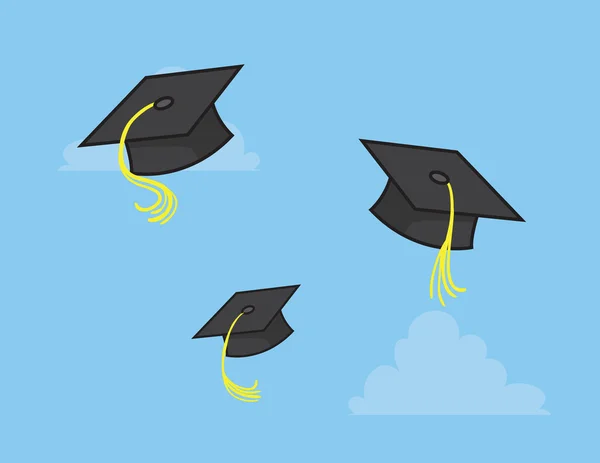 Caps de graduação jogado — Vetor de Stock