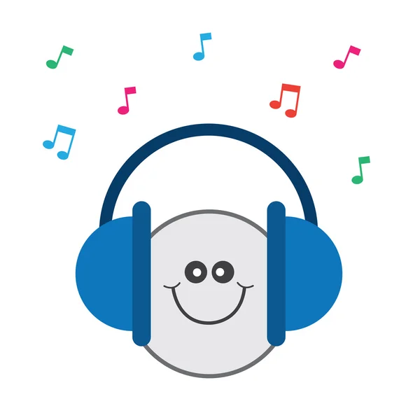 Наушники музыкальные счастливы — стоковый вектор