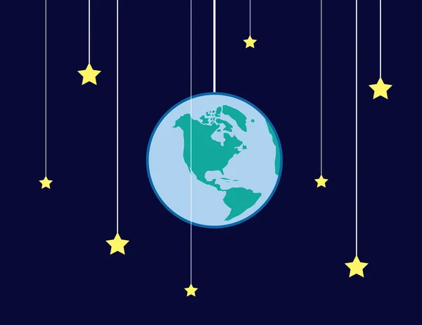 地球の星の文字列 — ストックベクタ