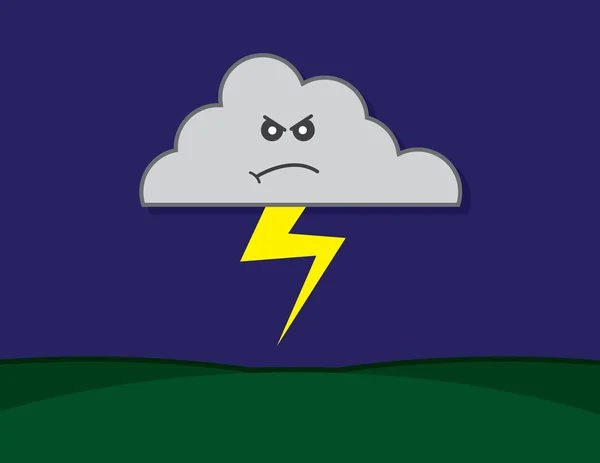 Cloud Angry Lightning — Stock Vector