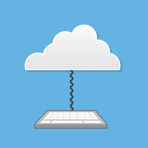 Tastatur zu Cloud — Stockvektor
