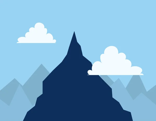 Nuages du sommet des montagnes — Image vectorielle