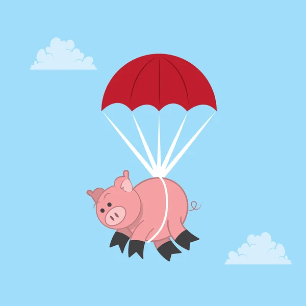 Cerdo paracaidista — Archivo Imágenes Vectoriales