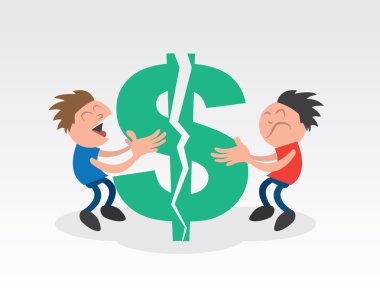 iki ayrı çekerek dolar işareti adam