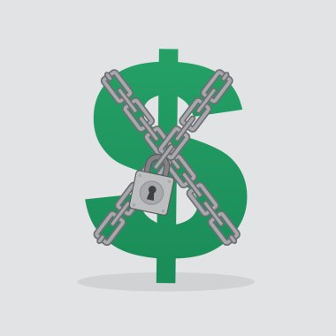 dolar işareti kilit zincirleri