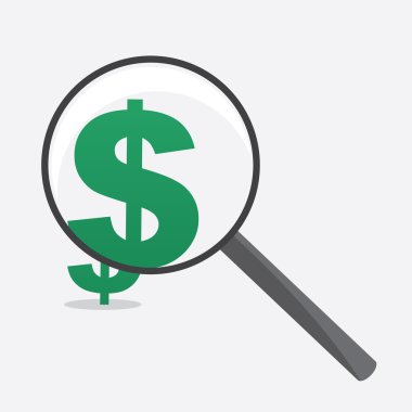 Büyüteç dolar işareti