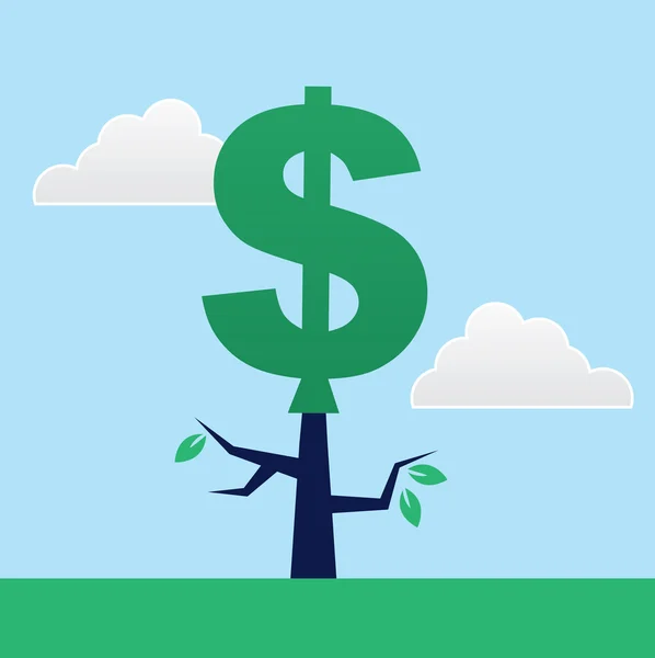 Arbre de signe dollar — Image vectorielle