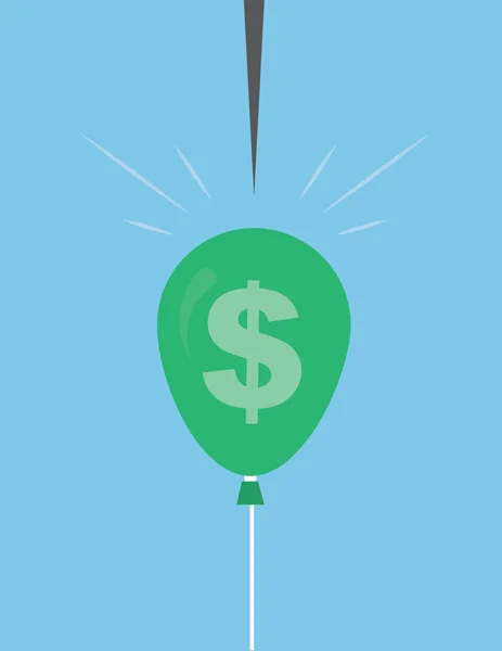 Balloon Dollar Pin sur le point de pop — Image vectorielle