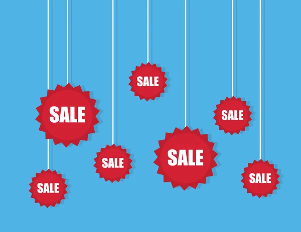 Sale Stickers On Strings — Stock Vector