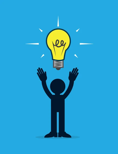Figure Light Bulb Idea — Stock Vector