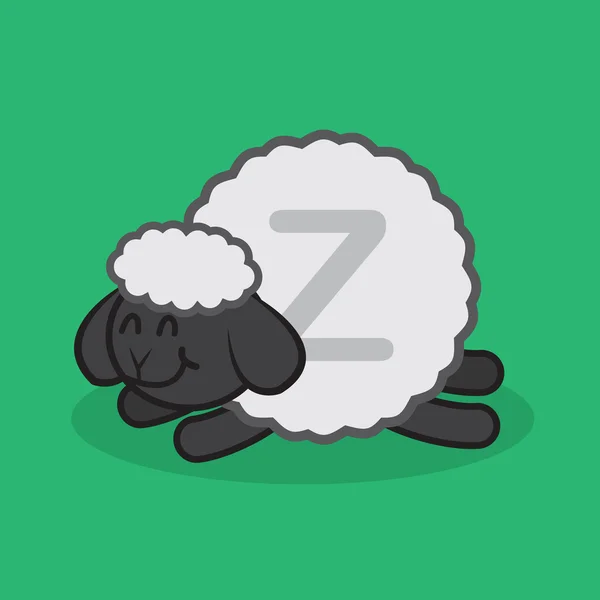 Moutons endormis Z — Image vectorielle