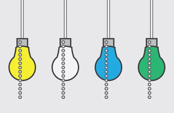 Light Bulb Chain Colors — Stock Vector