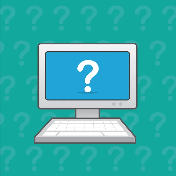 Computer Question Mark — Stock Vector