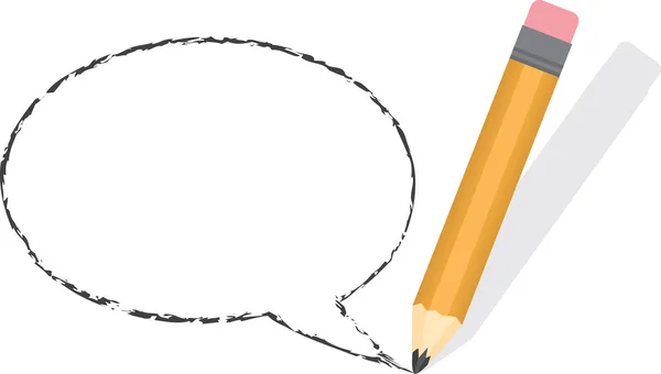 Speech Bubble Empty Pencil — Stock Vector