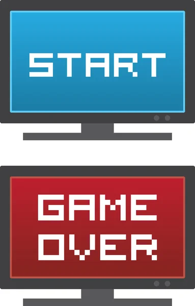 TV Start Game Over — Stock Vector