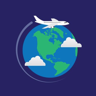 Dünya çevresinde uçak uçar