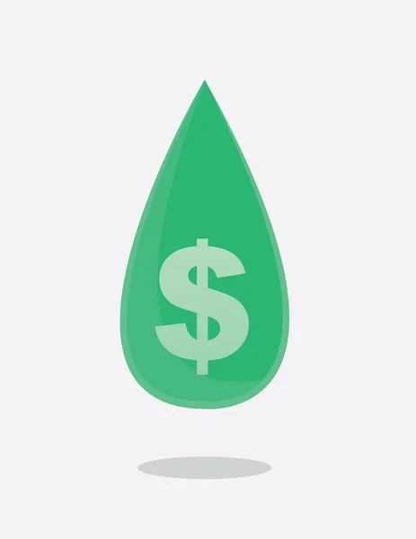 Signo de dólar de gota de agua — Vector de stock