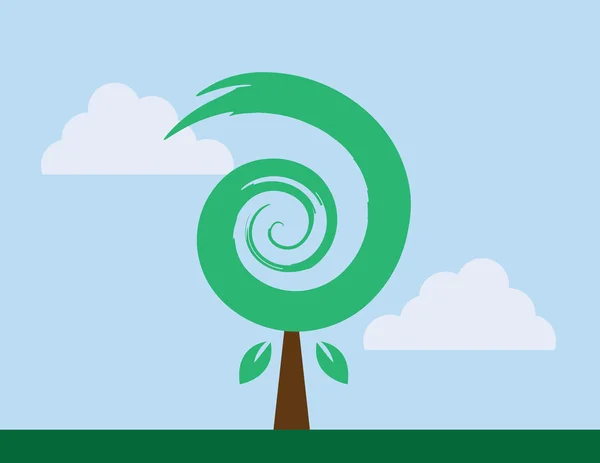 Espiral cepillado árbol — Vector de stock