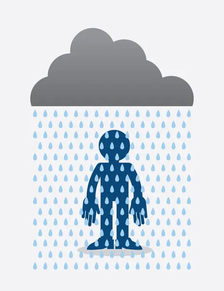 Rain Cloud Figure — Stock Vector