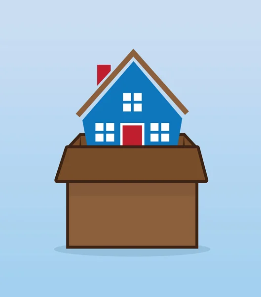 Casa Movendo caixa —  Vetores de Stock