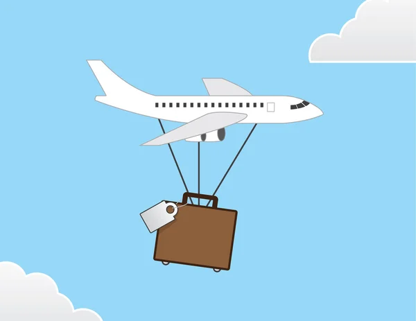 Equipaje de avión — Vector de stock