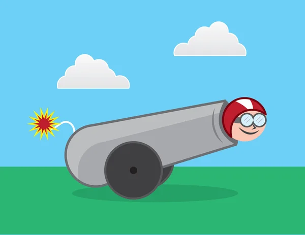 Human Cannonball — Stock Vector