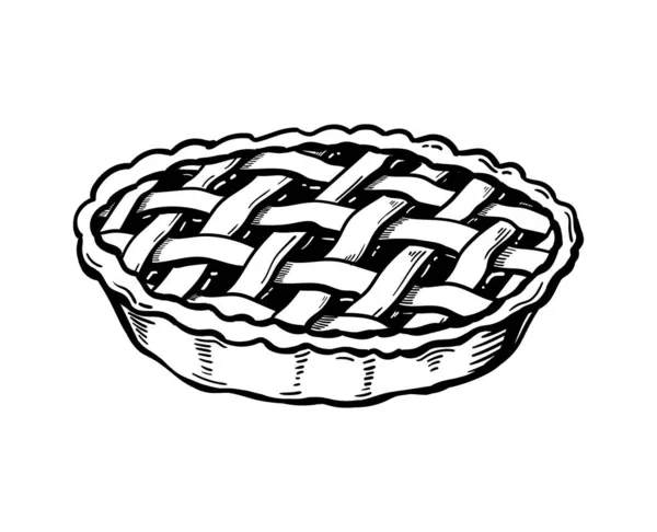 Freehand drawing pie sketch vector braided Pattern — Stock Vector